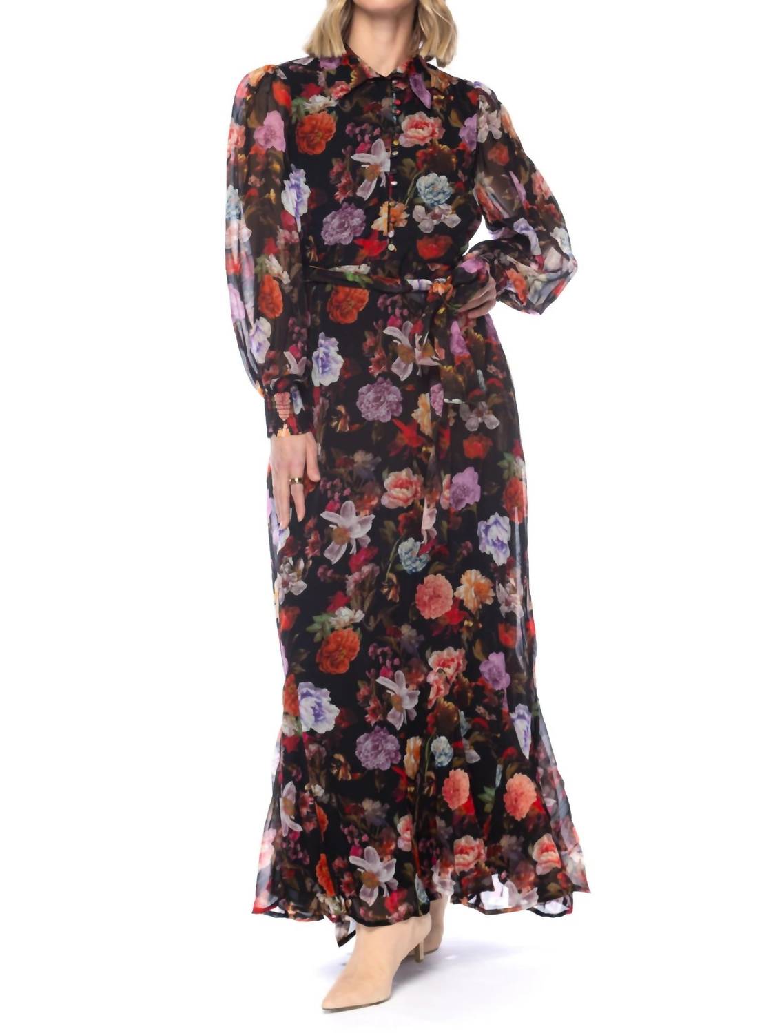 Tolani Jakayla Blossom Dress in black - women's dress