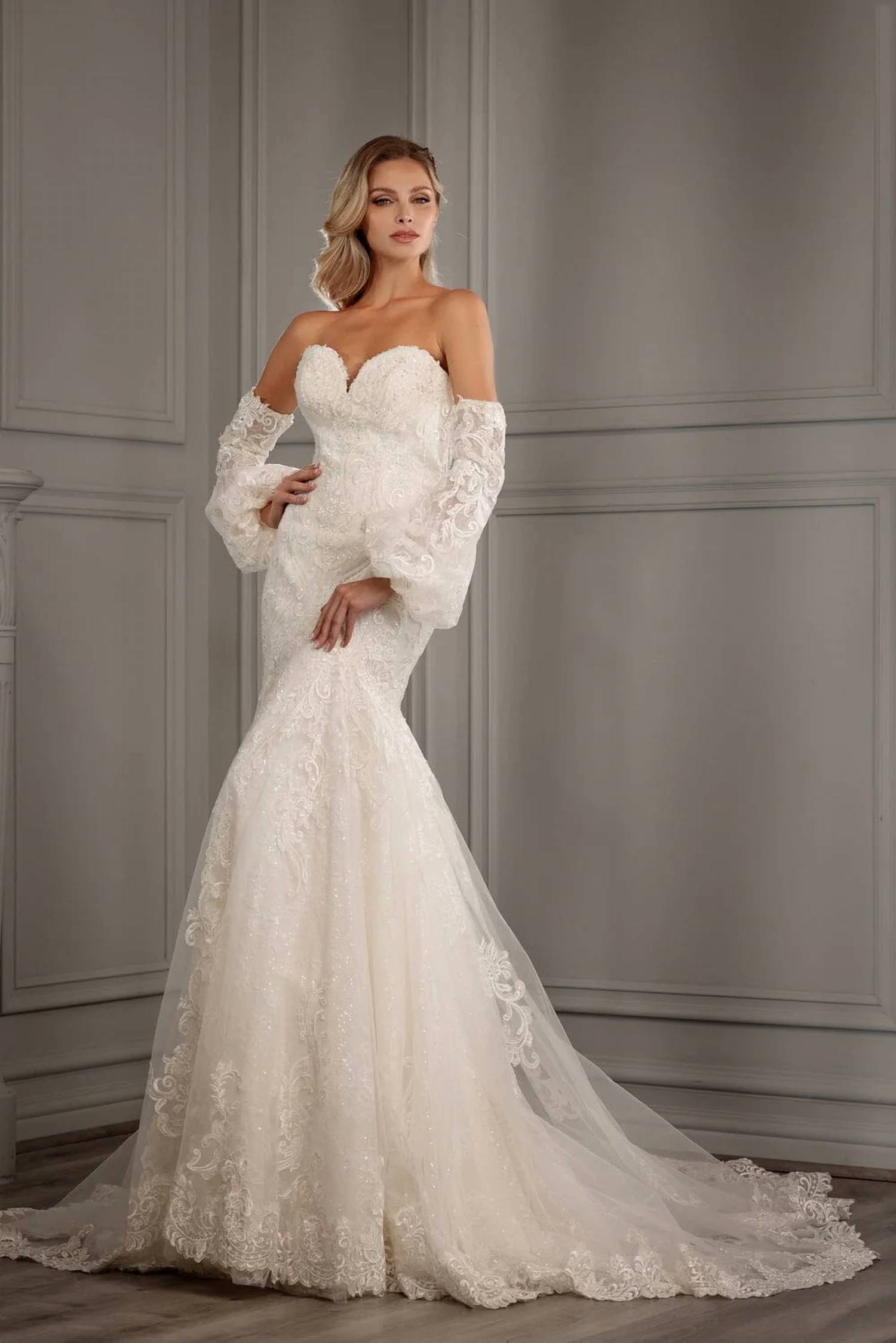 Abby Lane - Puff Sleeve Mermaid Bridal Gown