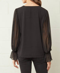 Entro - Textured V-neck Top