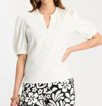 Tyler Boe - Paulina Cotton Quarter Placket Top