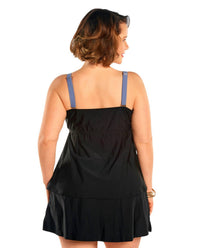 Always For Me - Trellis Bandeau Tankini Top With Matching Tankini Bottom - Plus Size