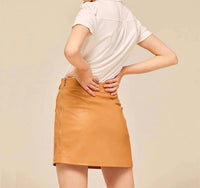 My Color Is - A-line Leather Skirt