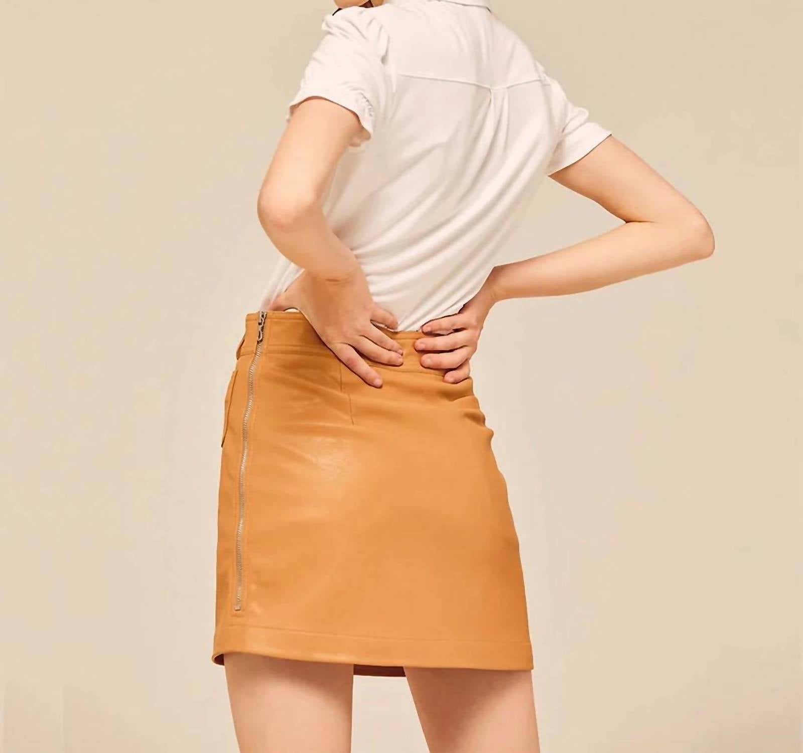 My Color Is - A-line Leather Skirt