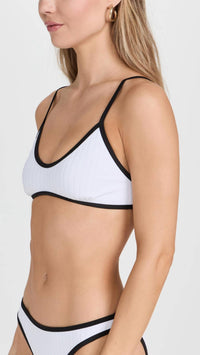 SOLID & STRIPED Rachel Bikini Top in marshmallow - women's swimwear - alternate view