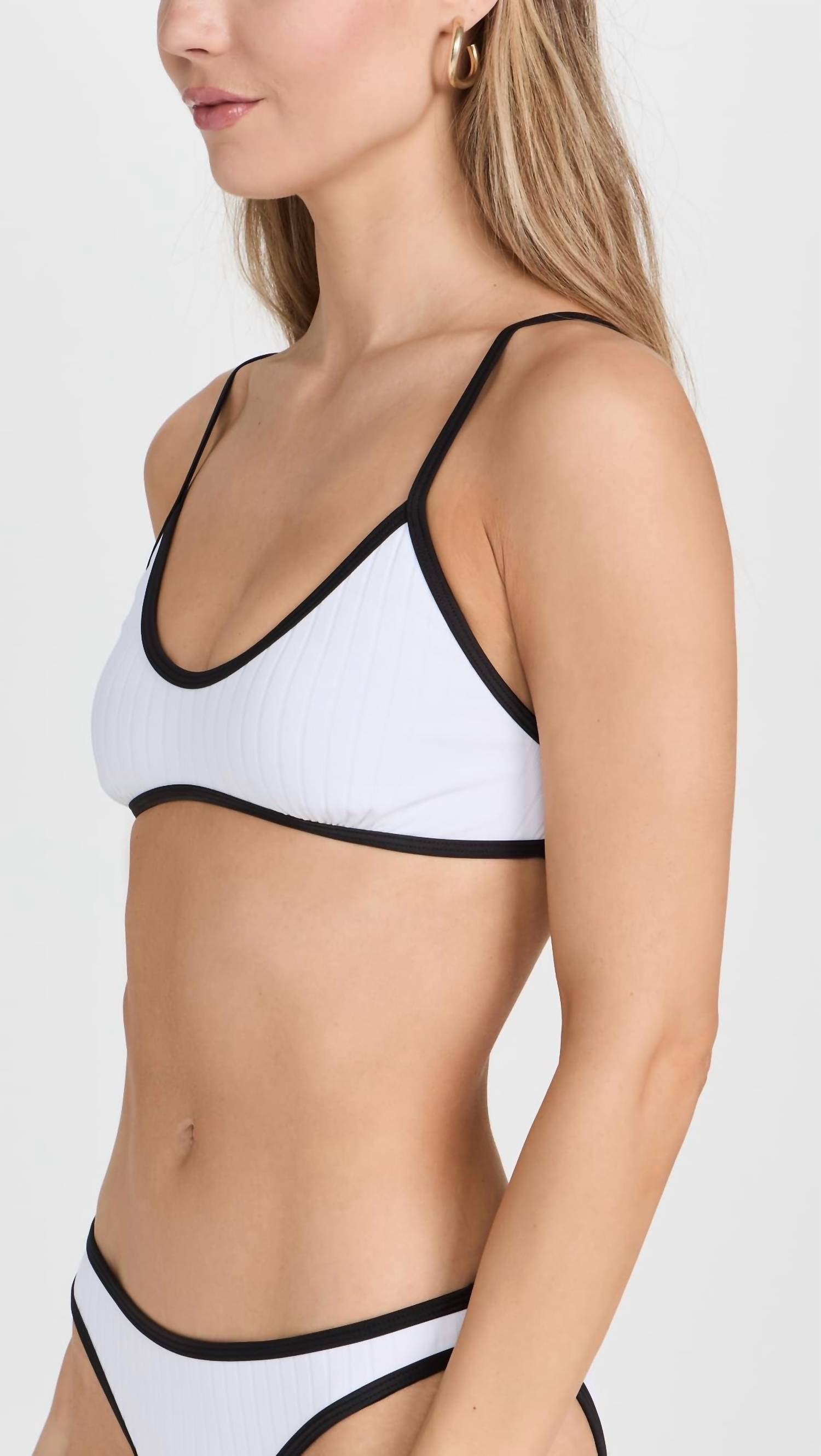 SOLID & STRIPED Rachel Bikini Top in marshmallow - women's swimwear - alternate view