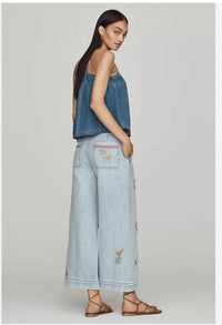Driftwood - Floral Wide Leg Jean