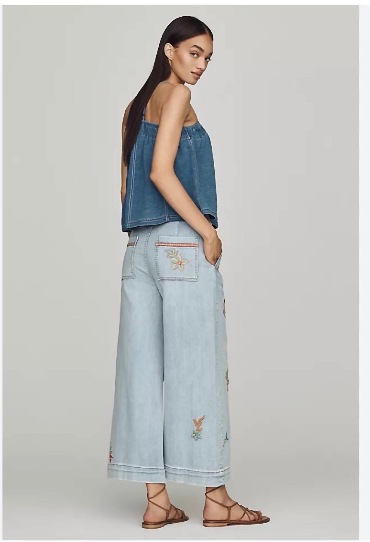 Driftwood - Floral Wide Leg Jean