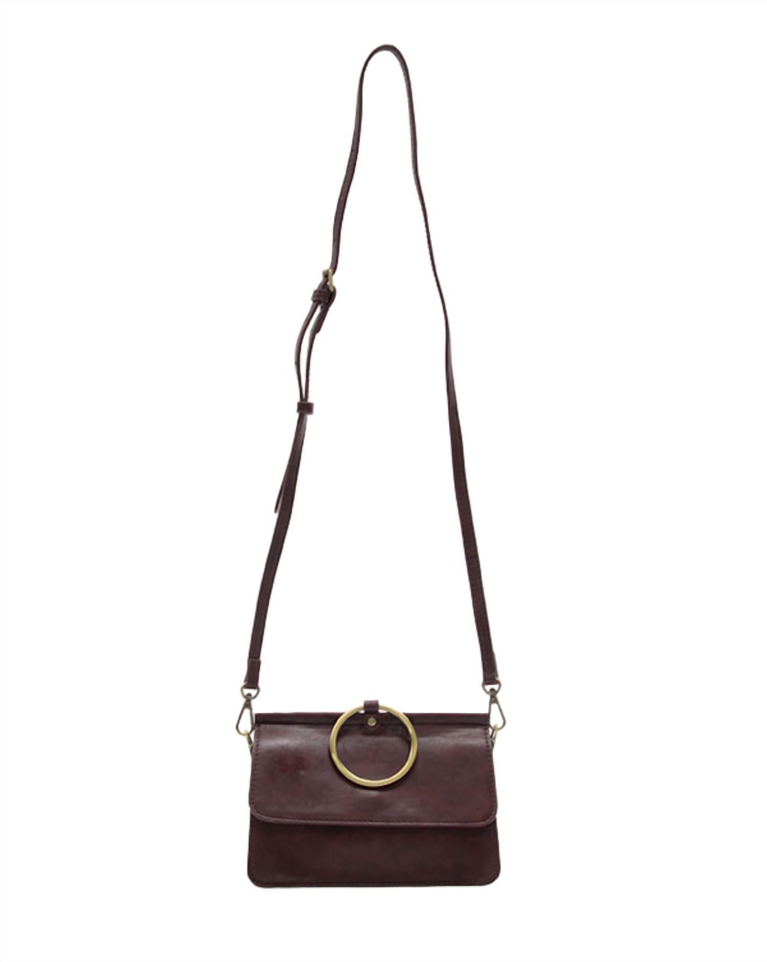 Joy Susan Women's Aria Ring Wristlet in mahogany - women's bag - detail view