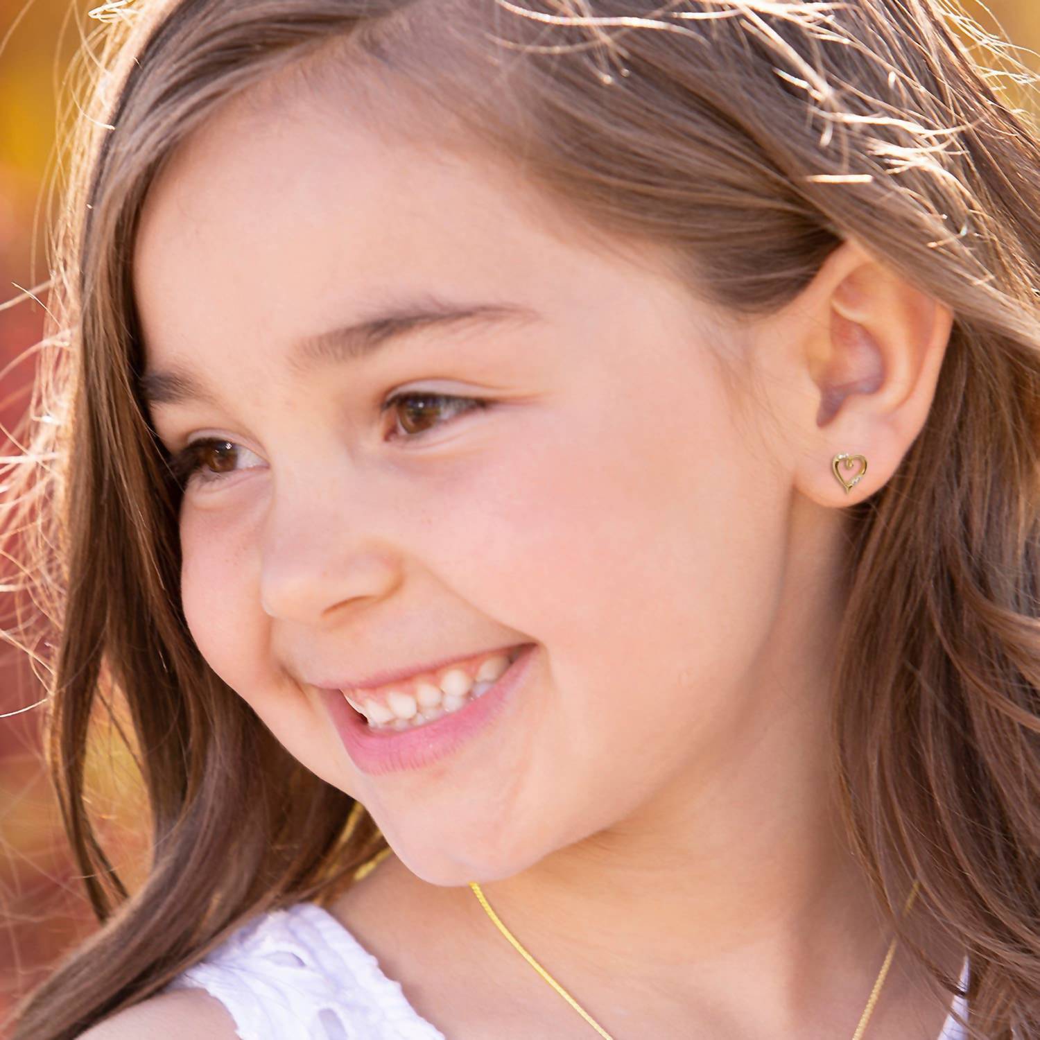 Cherished Moments - Kid's Girls Open Heart Earrings