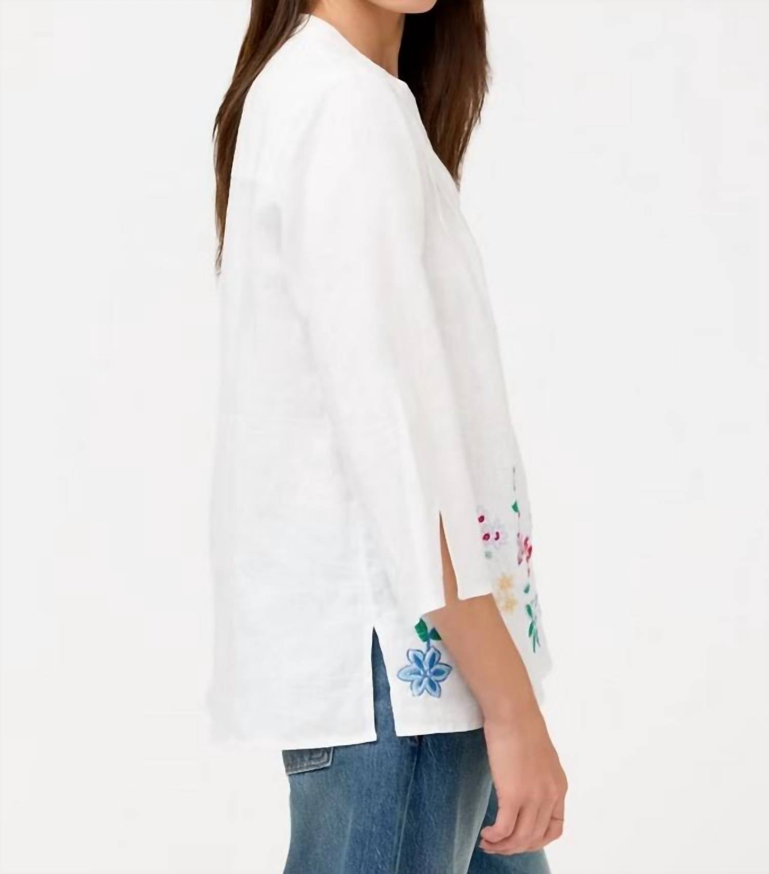 Johnny Was - SLOANE V-NECK LINEN BLOUSE