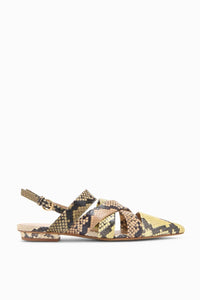 Ulla Johnson - Women's Python-embossed Pointed Toe Flat