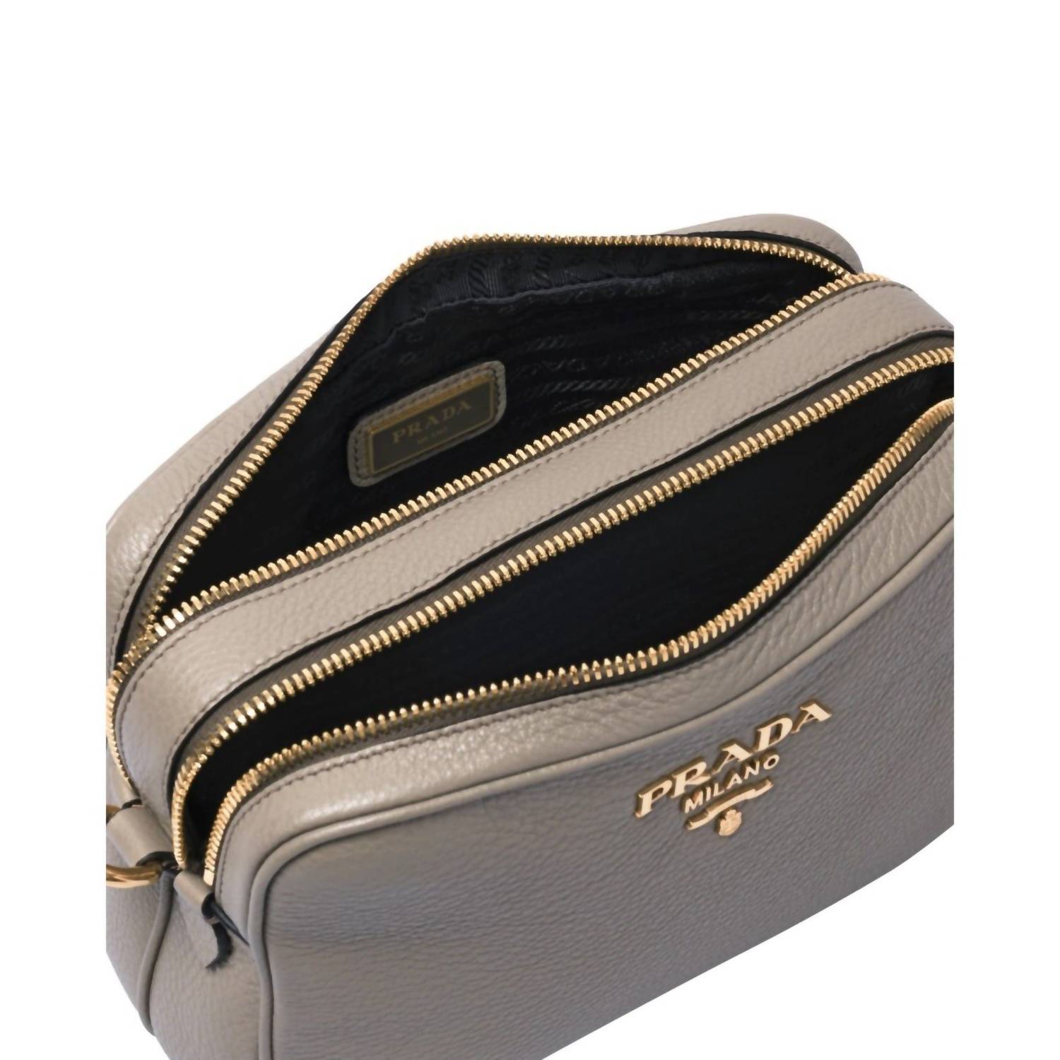 Prada - Women's Vitello Phenix Leather Double Zip Cross Body Bag