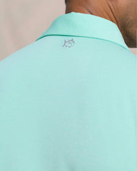 SOUTHERN TIDE Coastal Breeze Performance Polo in heather jade green - men's shirt - view 4