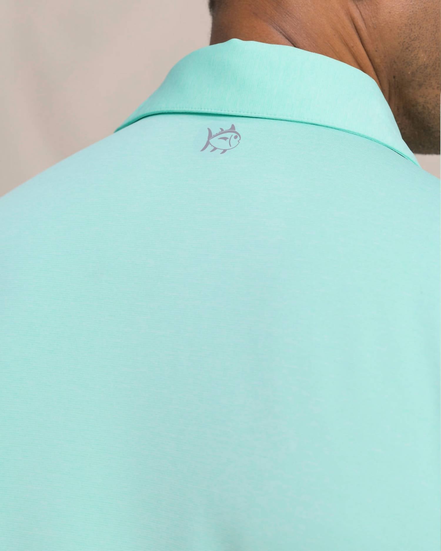 SOUTHERN TIDE Coastal Breeze Performance Polo in heather jade green - men's shirt - view 4