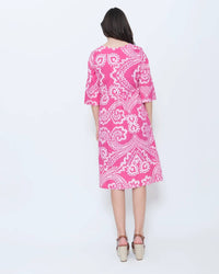 Blueberry - Split Neck Tunic Midi Dress