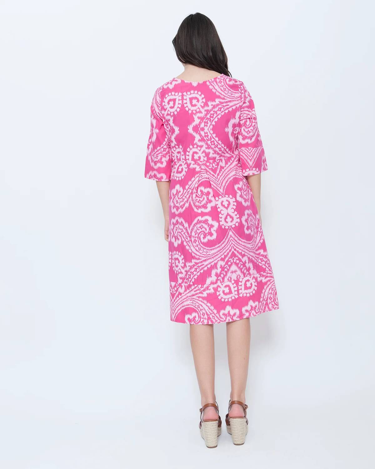 Blueberry - Split Neck Tunic Midi Dress
