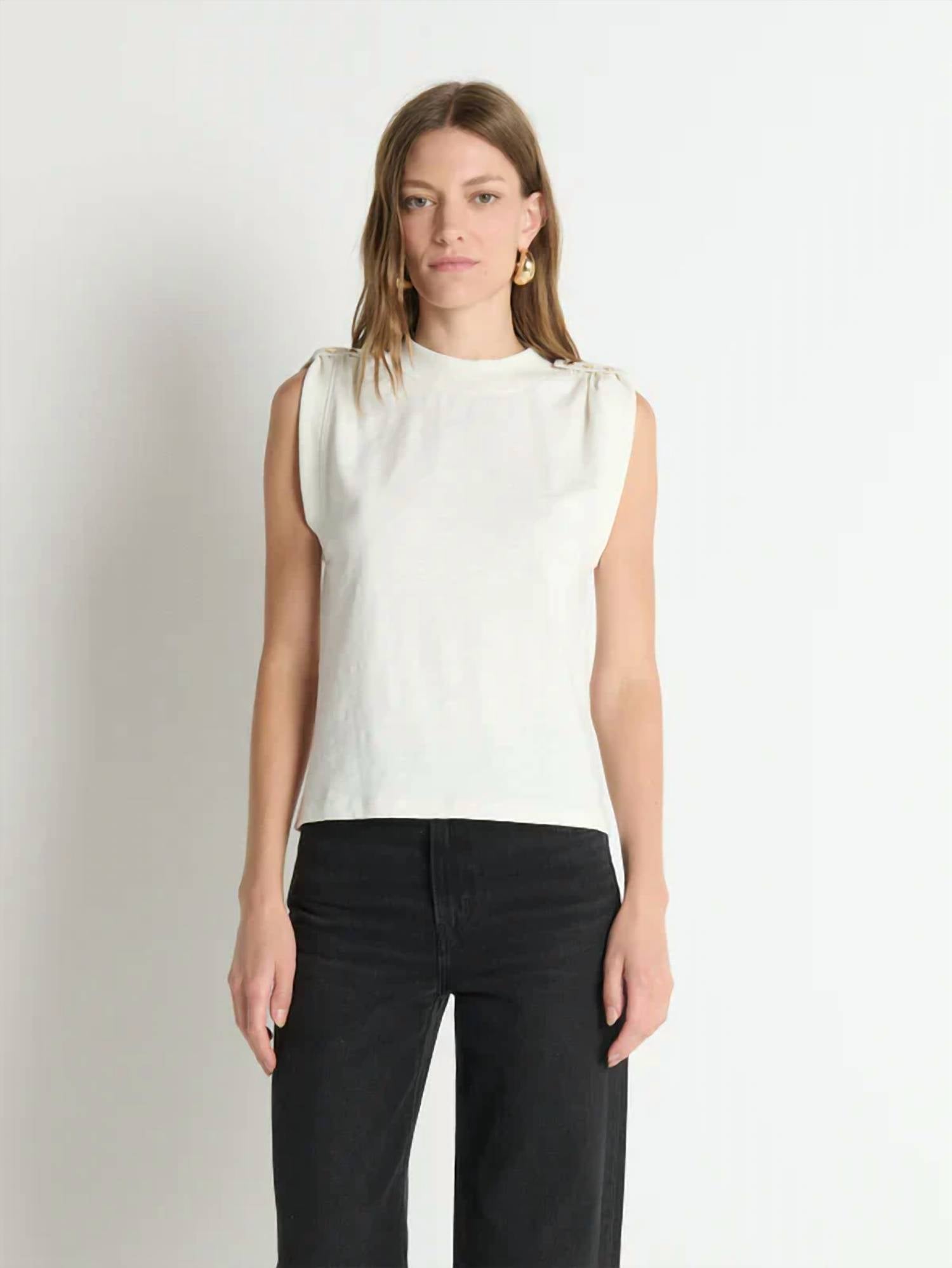 Nation Ltd - Micca Buttoned Shoulder Tank Top