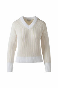 Kinross - Plaited V-neck Sweater