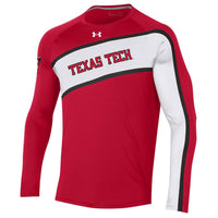UNDER ARMOUR Men's Texas Tech Long Sleeve Shooter Shirt in red - men's long sleeve top