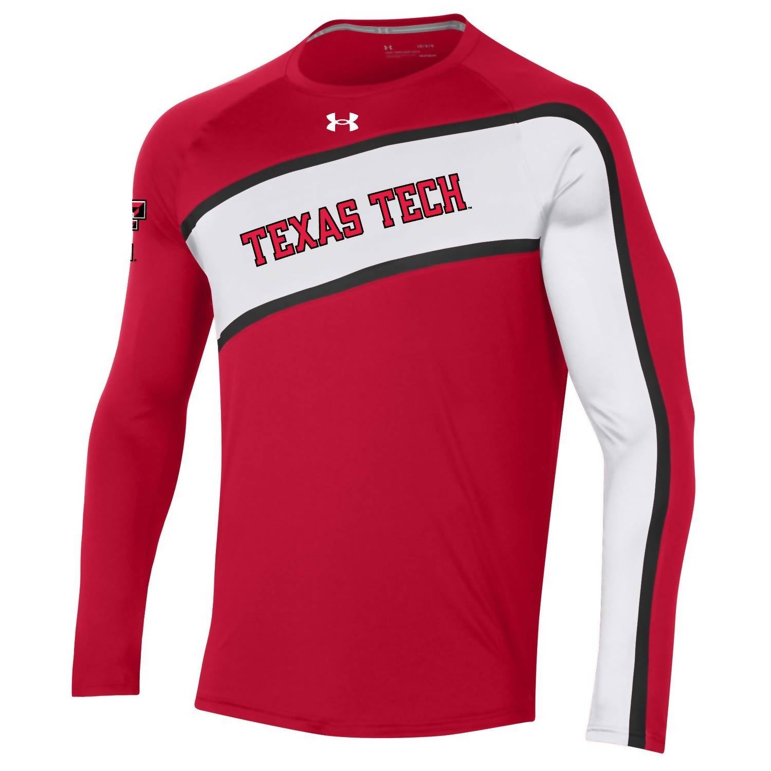 UNDER ARMOUR Men's Texas Tech Long Sleeve Shooter Shirt in red - men's long sleeve top