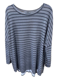 Pixi + Ivy Women's Stripe Tunic Top in grey - women's shirt
