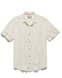 Flags & Anthem Oliver Oceanside Linen Shirt in white - men's shirt - alternate view