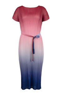 Wild Cosmos Valentina Ombre Plisse Midi Dress in sunset multi - women's dress - view 4
