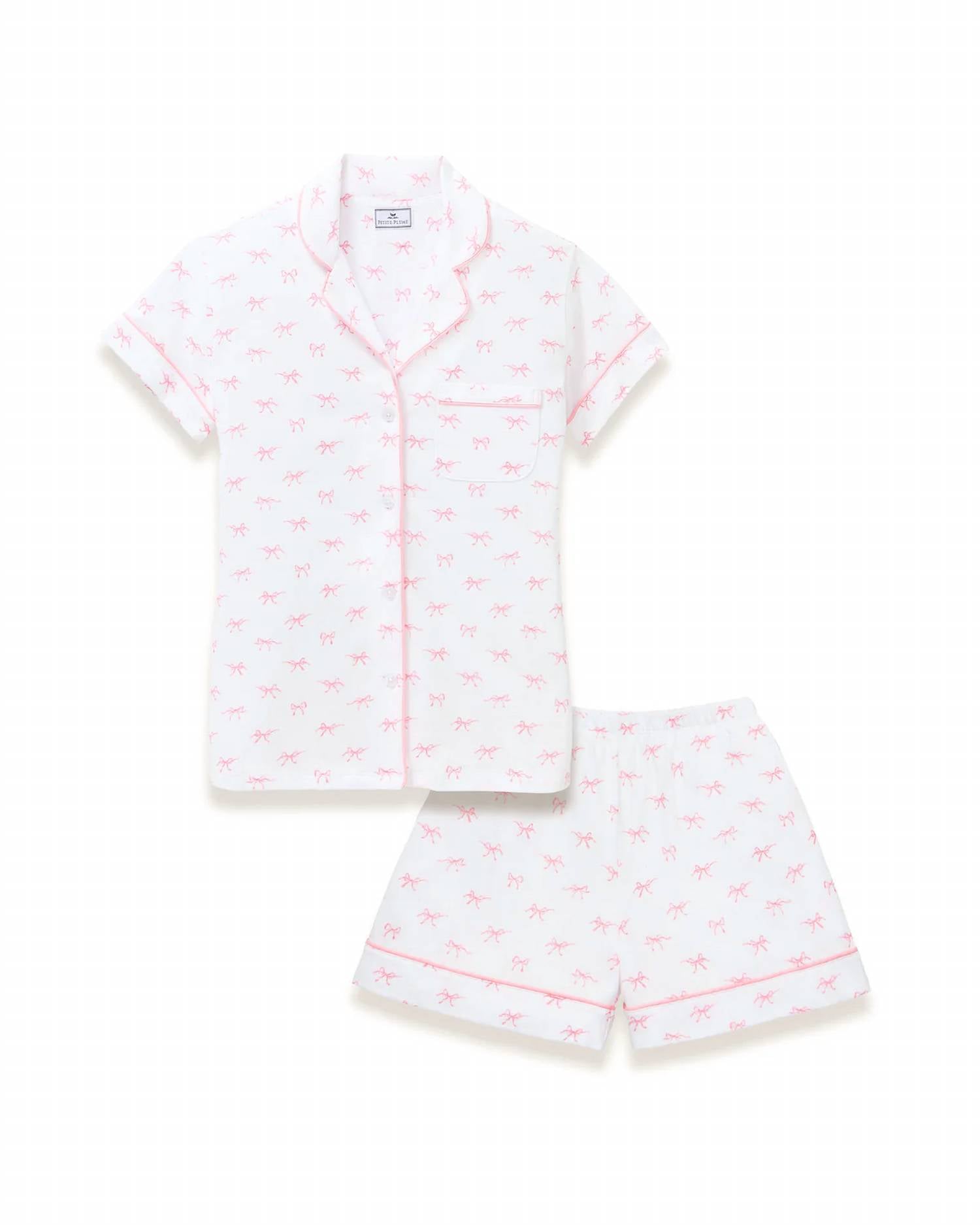 Petite Plume - Blushing Bows Pima Cotton Short Set