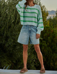 By Together - Striped Crewneck Long Sleeve Top