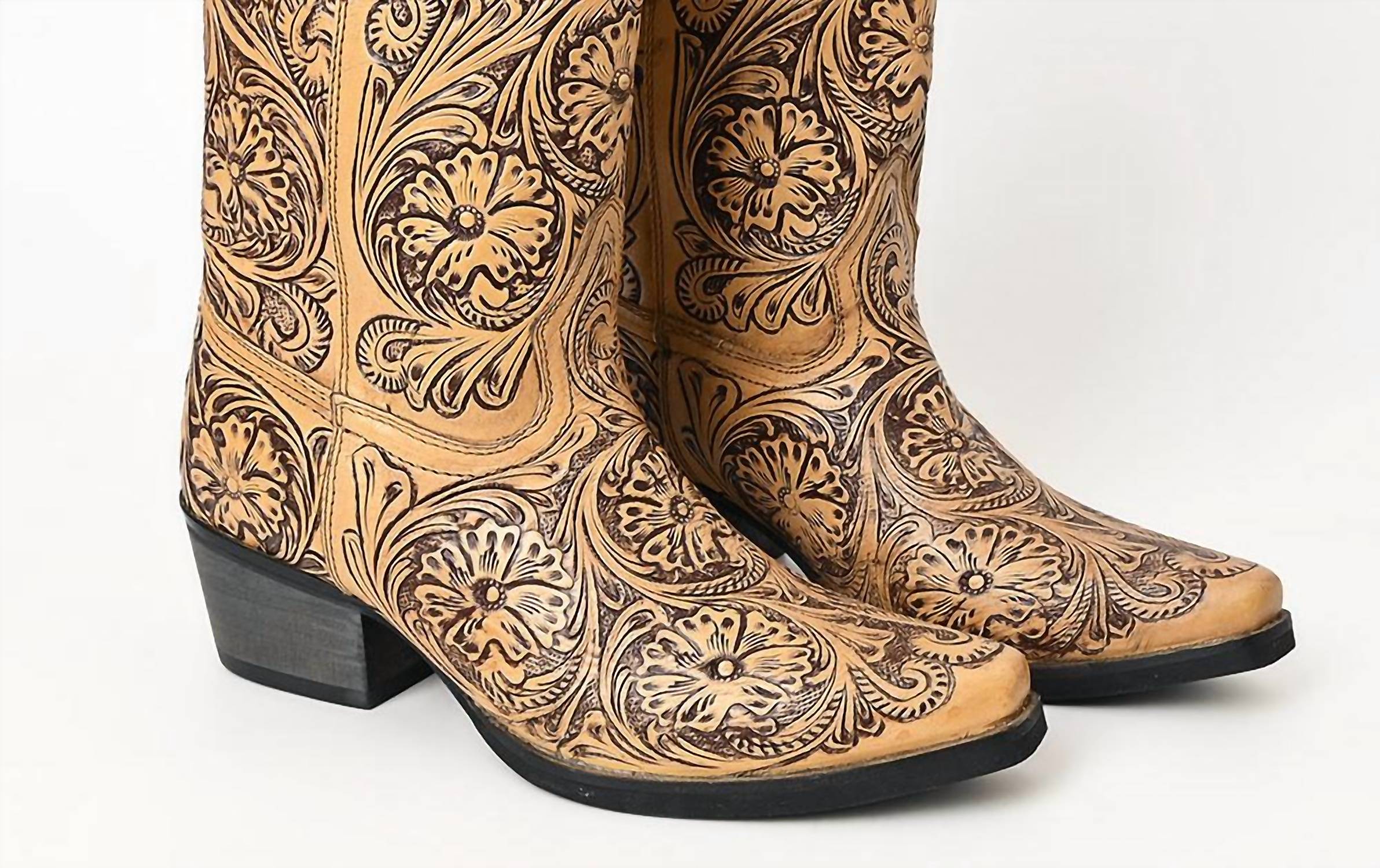 American Darling - Women's Hand Tooled Genuine Western Leather Boots