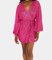 Buddylove - Adeline Sequin Wrap Dress