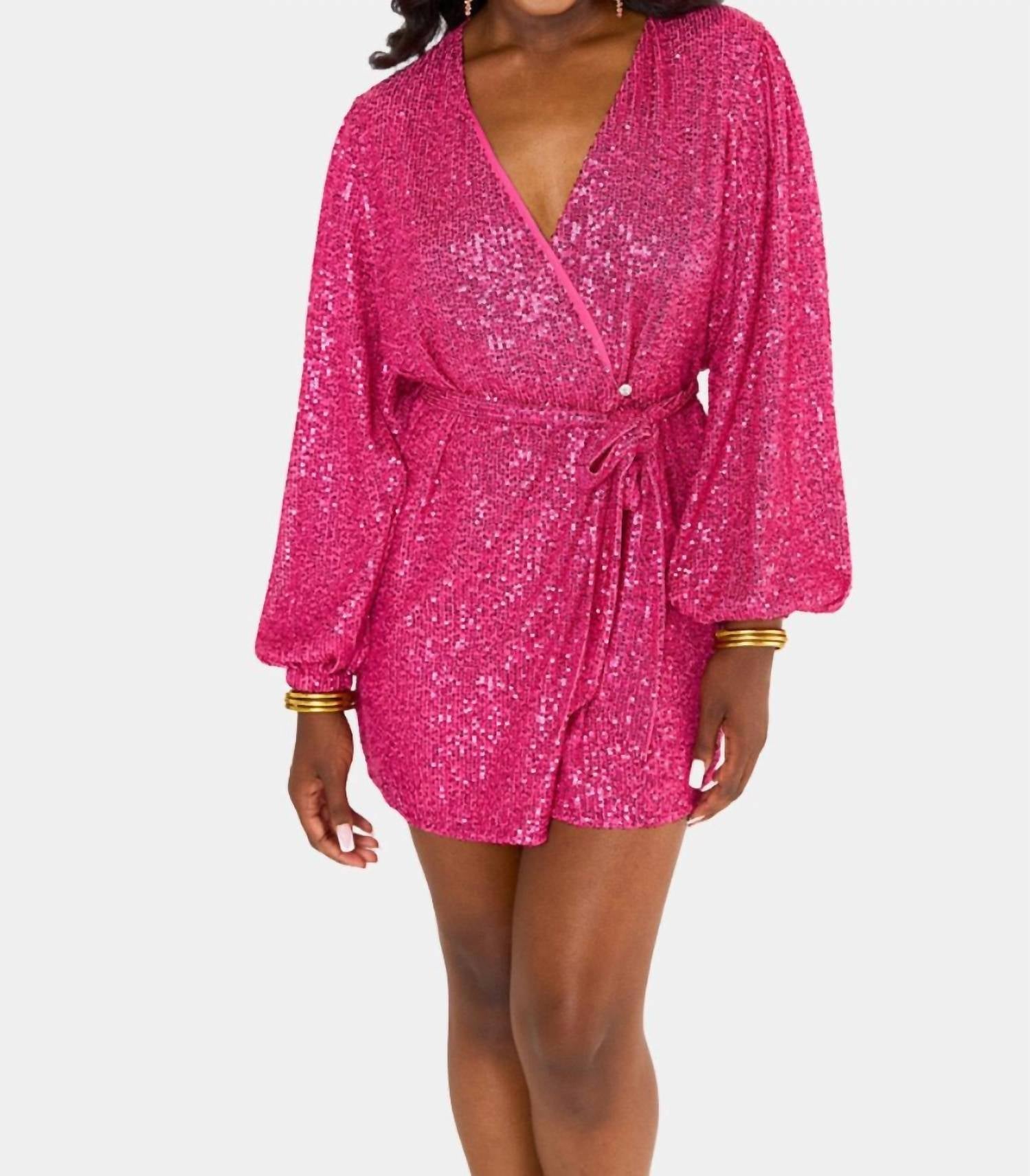 Buddylove - Adeline Sequin Wrap Dress