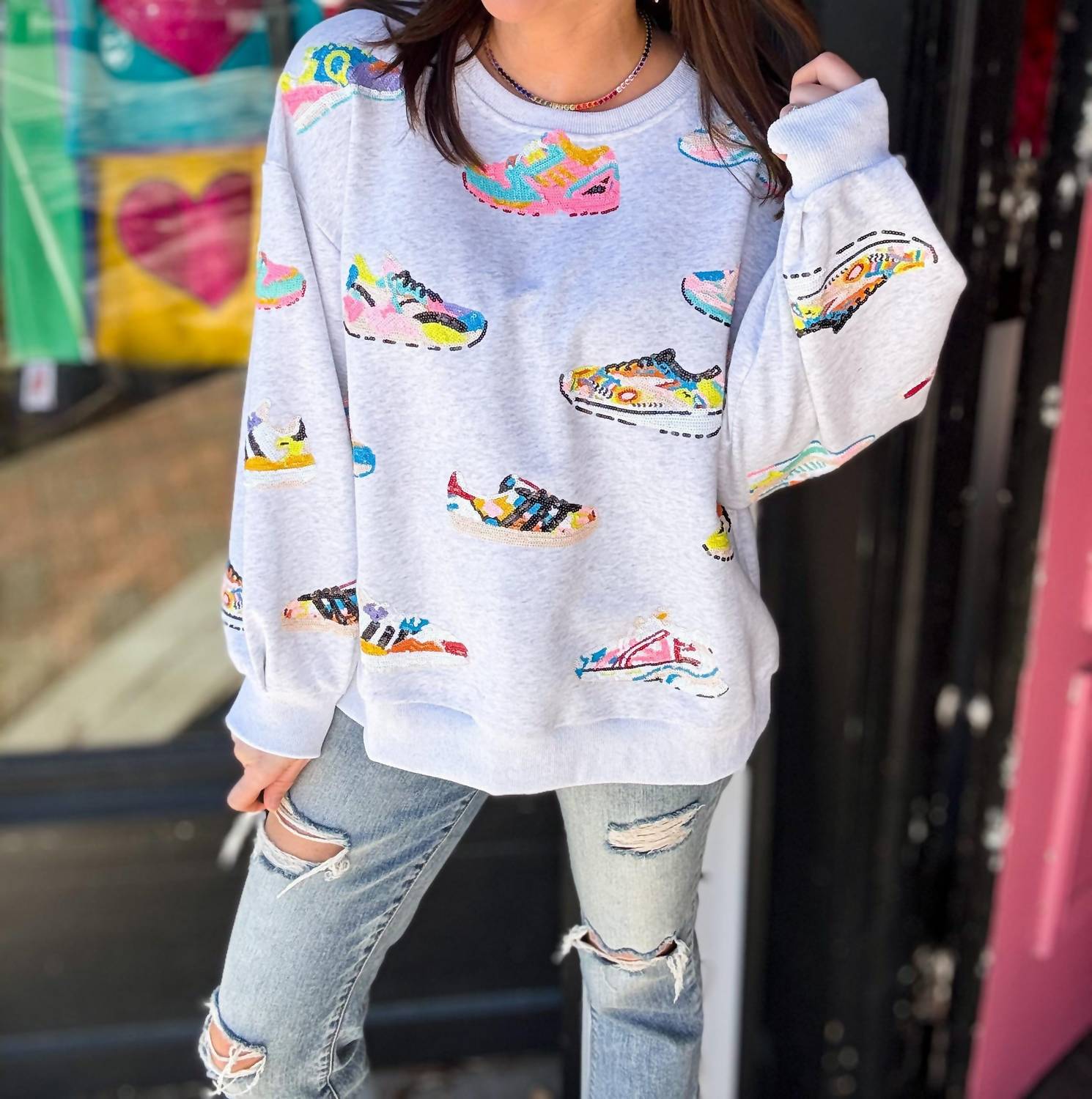 Queen Of Sparkles - Neon Sneaker Sweatshirt