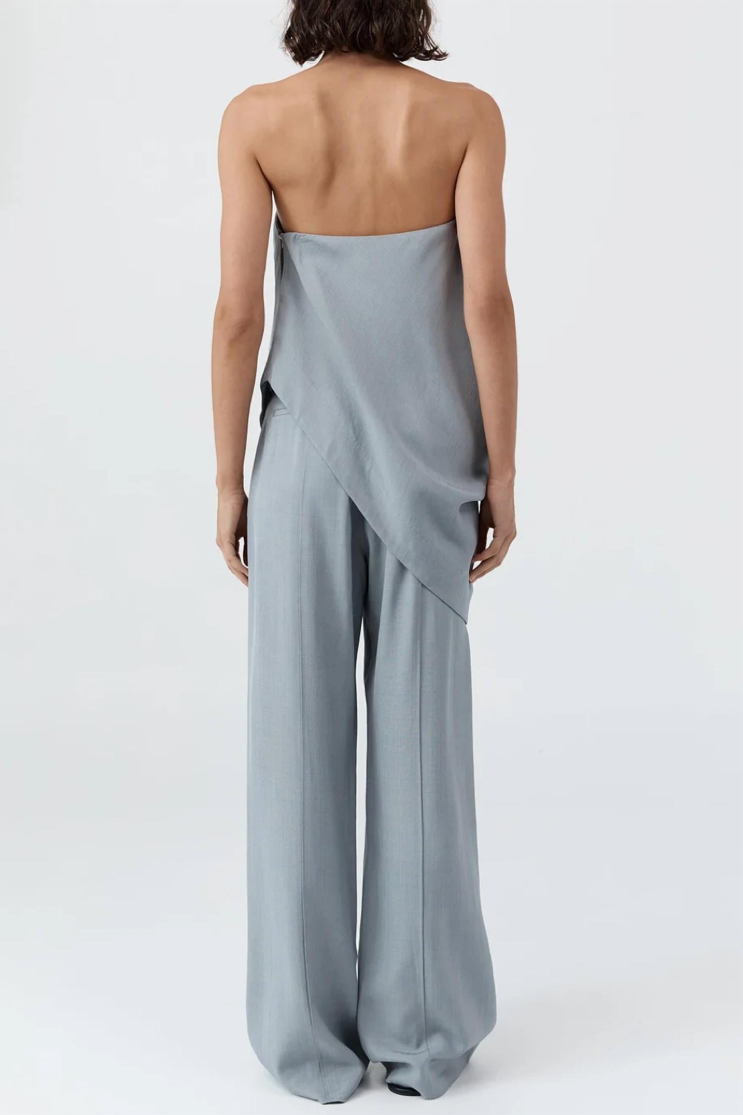 St. Agni - Strapless Asymmetrical Drape Top