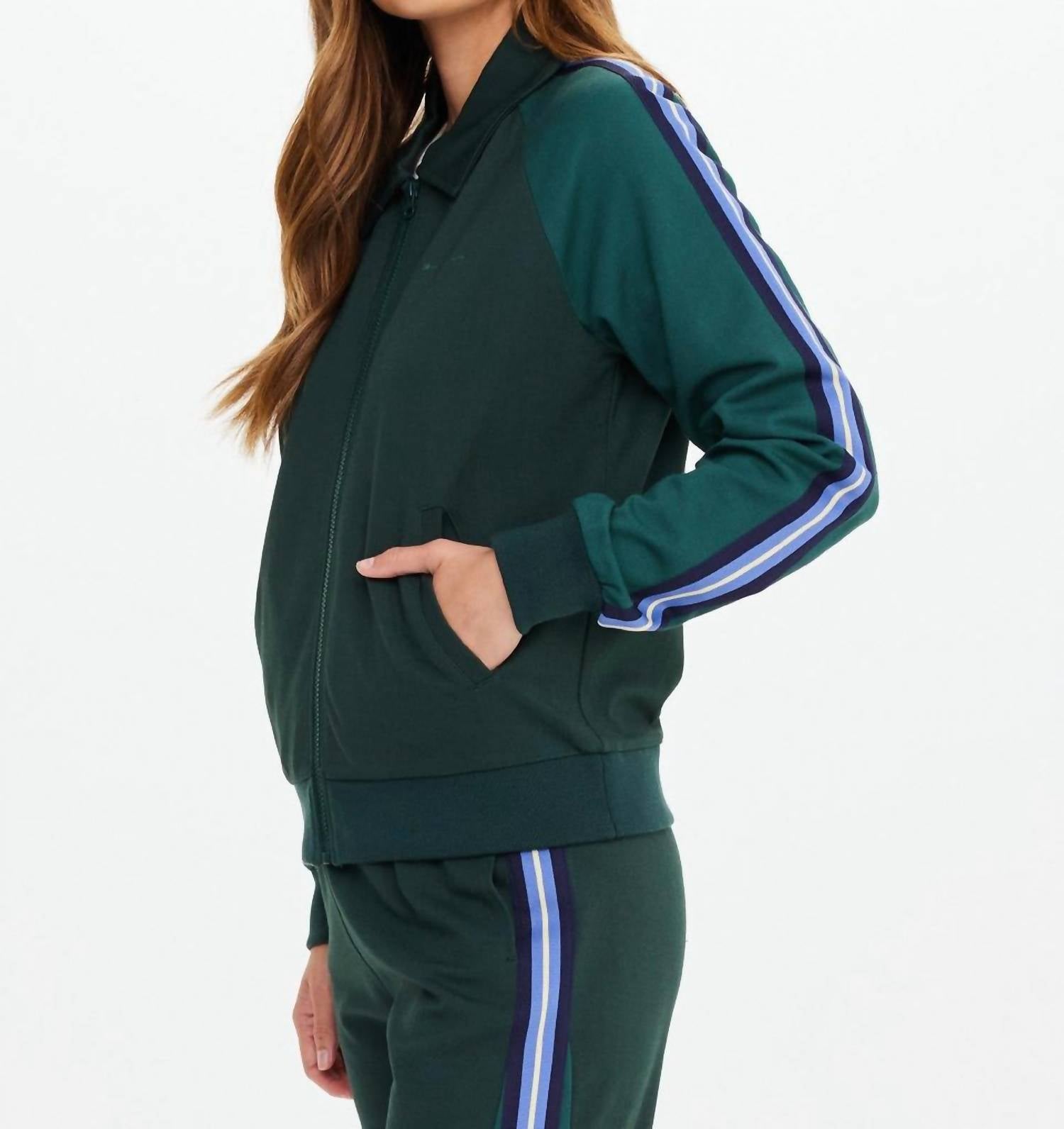 THE UPSIDE Maneki Pari Zip Jacket in green - women's jacket - alternate view