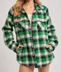 Bluivy - Brushed Flannel Plaid Shacket
