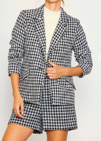 Skies Are Blue - Houndstooth Blazer Jacket
