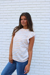 Stewart Simmons - Poly Ruffle Sleeve Blouse