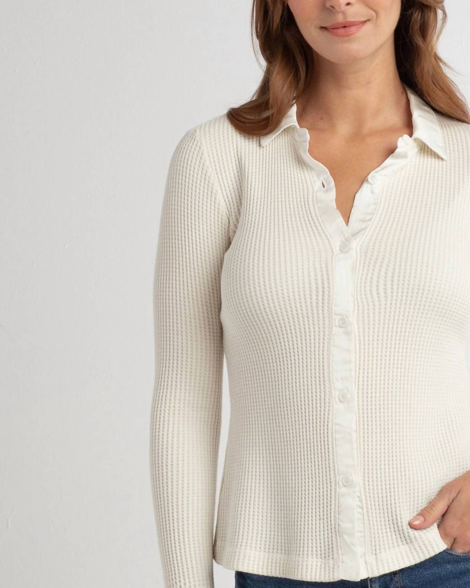 Red Haute - Collared Button Down Top
