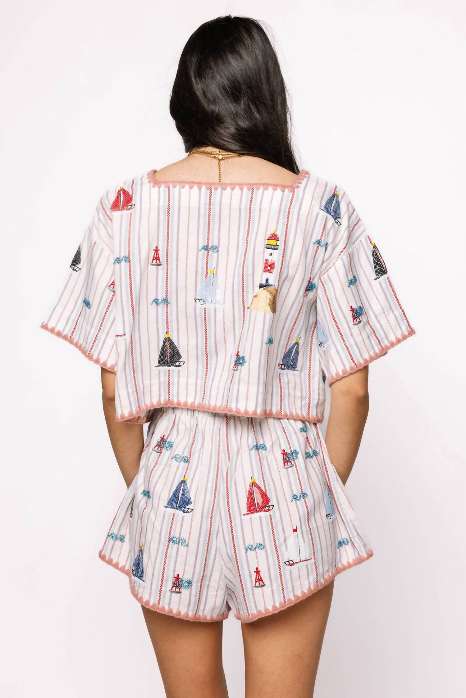 Queen Of Sparkles - Striped Sailboat Shorts