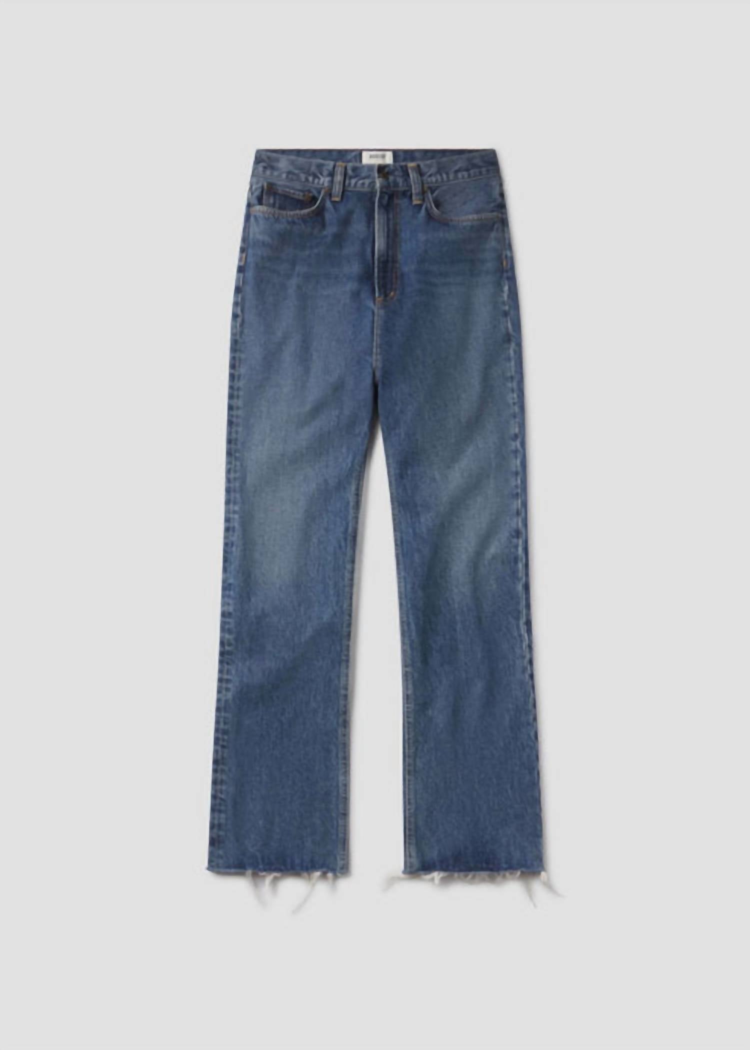 AGOLDE Leena High Rise Baby Flare Jeans in placebo - women's jeans - view 6