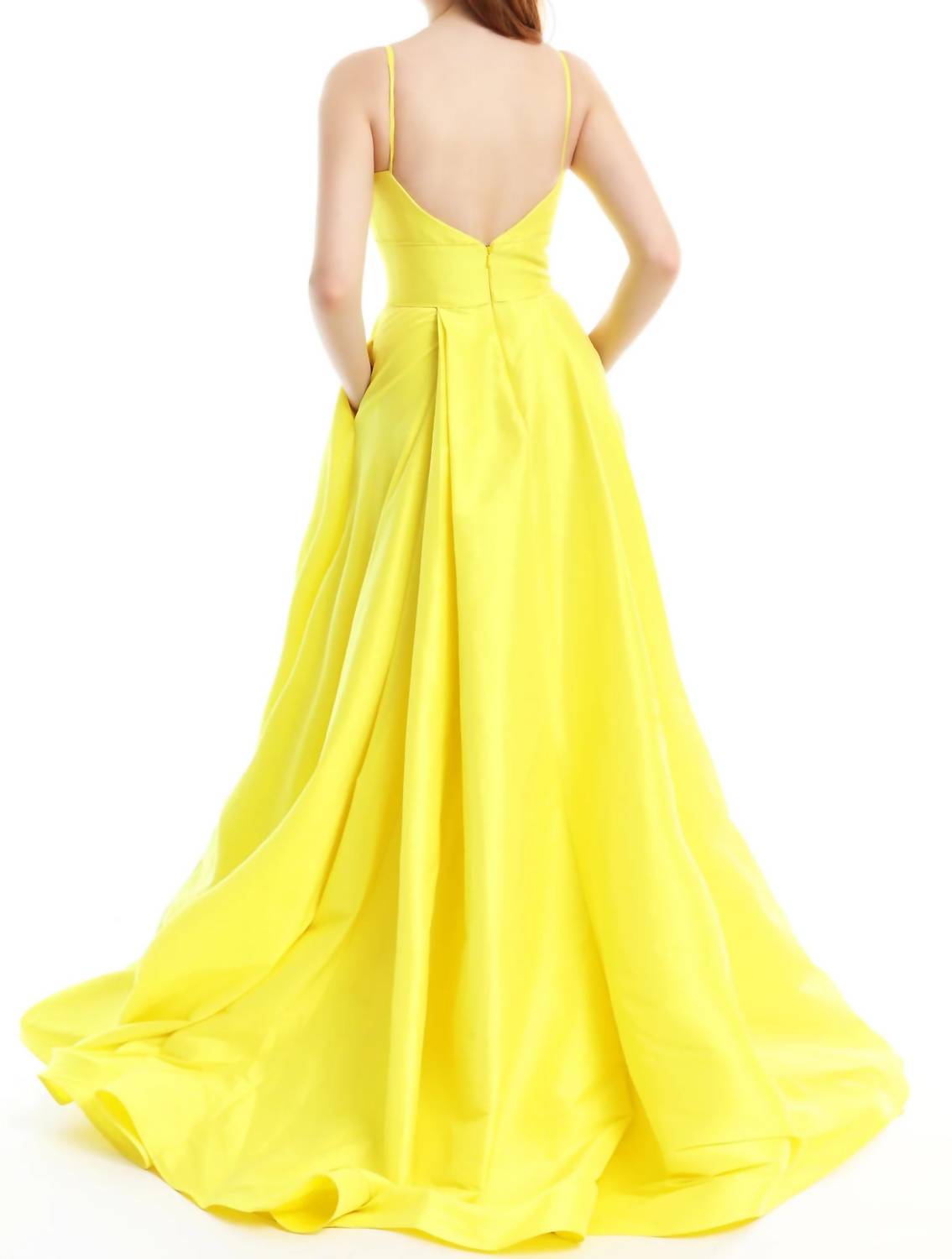Ava Presley - Satin A Line Slit Gown