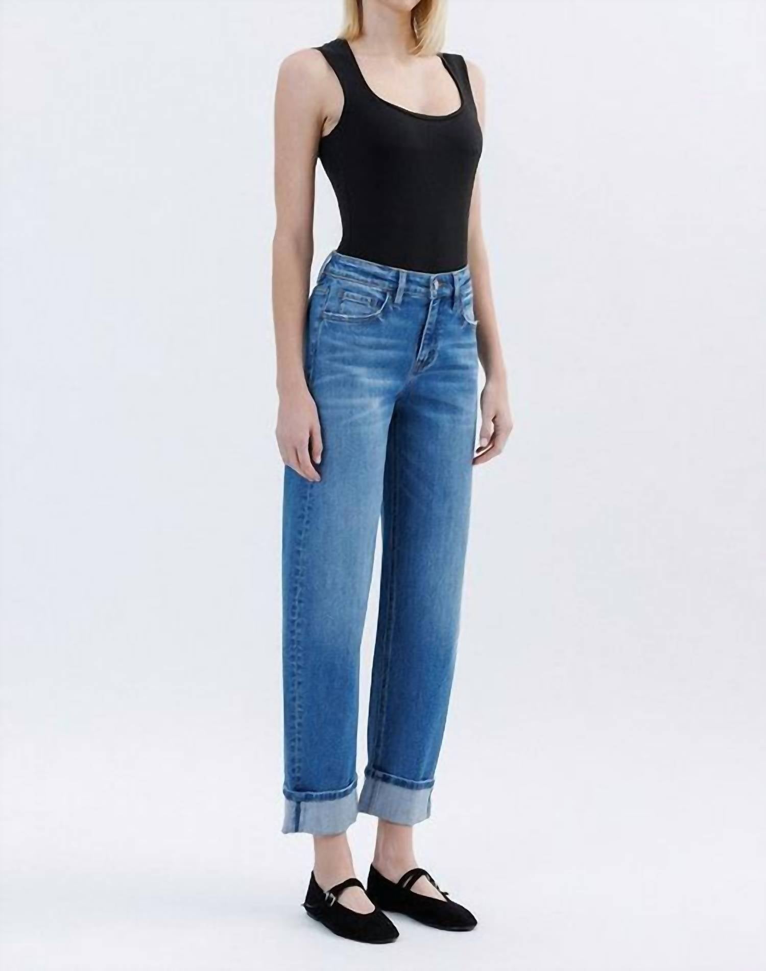 VERVET BY FLYING MONKEY Kate High Rise Barrel Jeans in lullaby - women's jeans - view 7