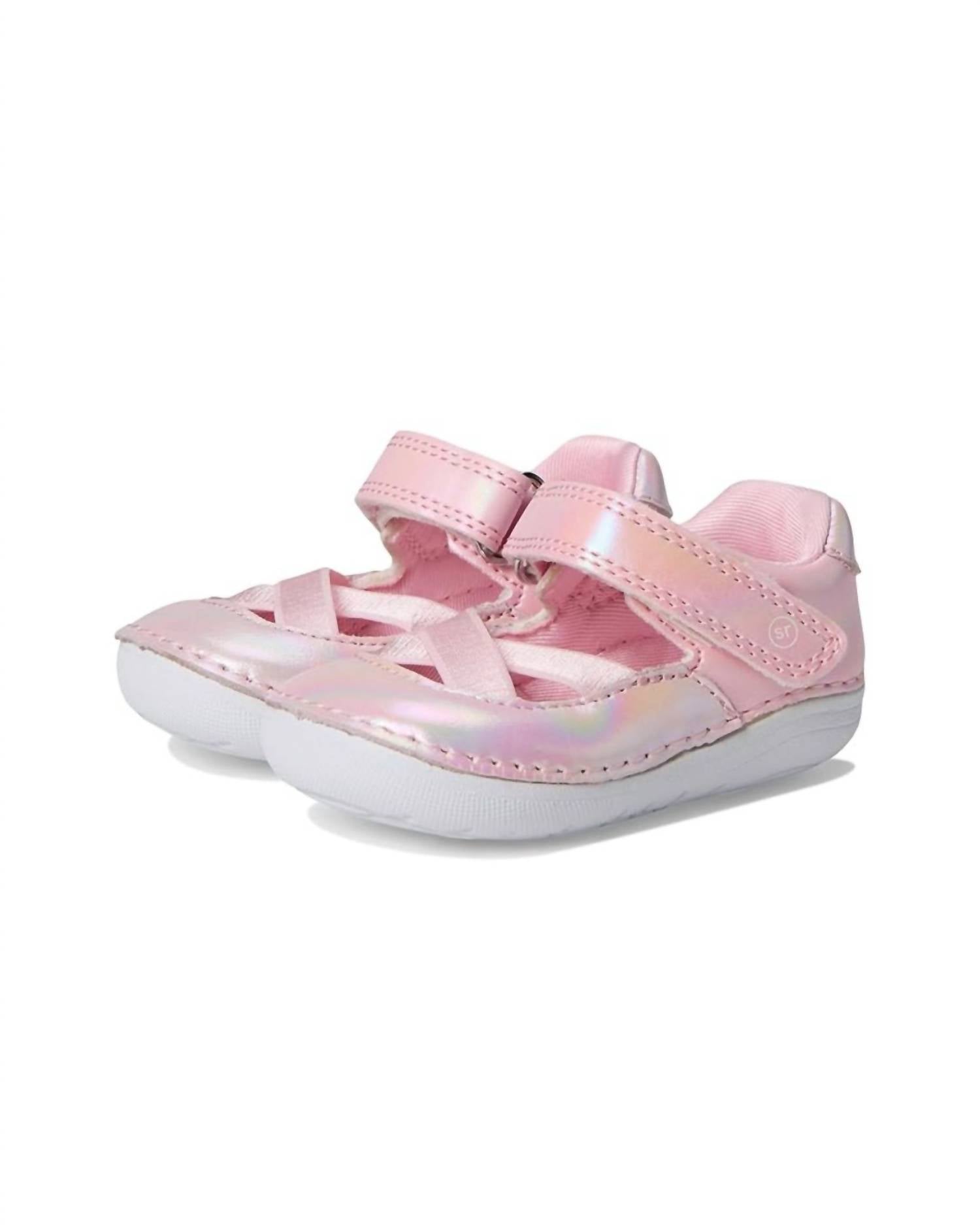 Stride Rite Kid's Soft Motion Theresa Shoe in pink shimmer - kids' shoe
