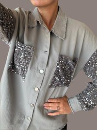 Color Theory - Sequin Sleeve Shacket