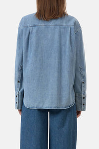 CLOSED Denim Scarf Shirt in light blue - women's shirt - alternate view