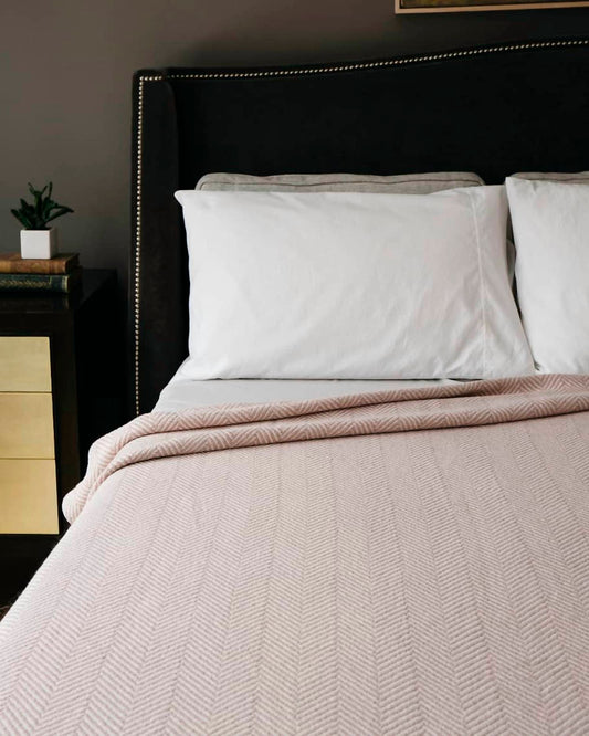Evangeline - Herringbone Cotton Blanket - King 108"x93"