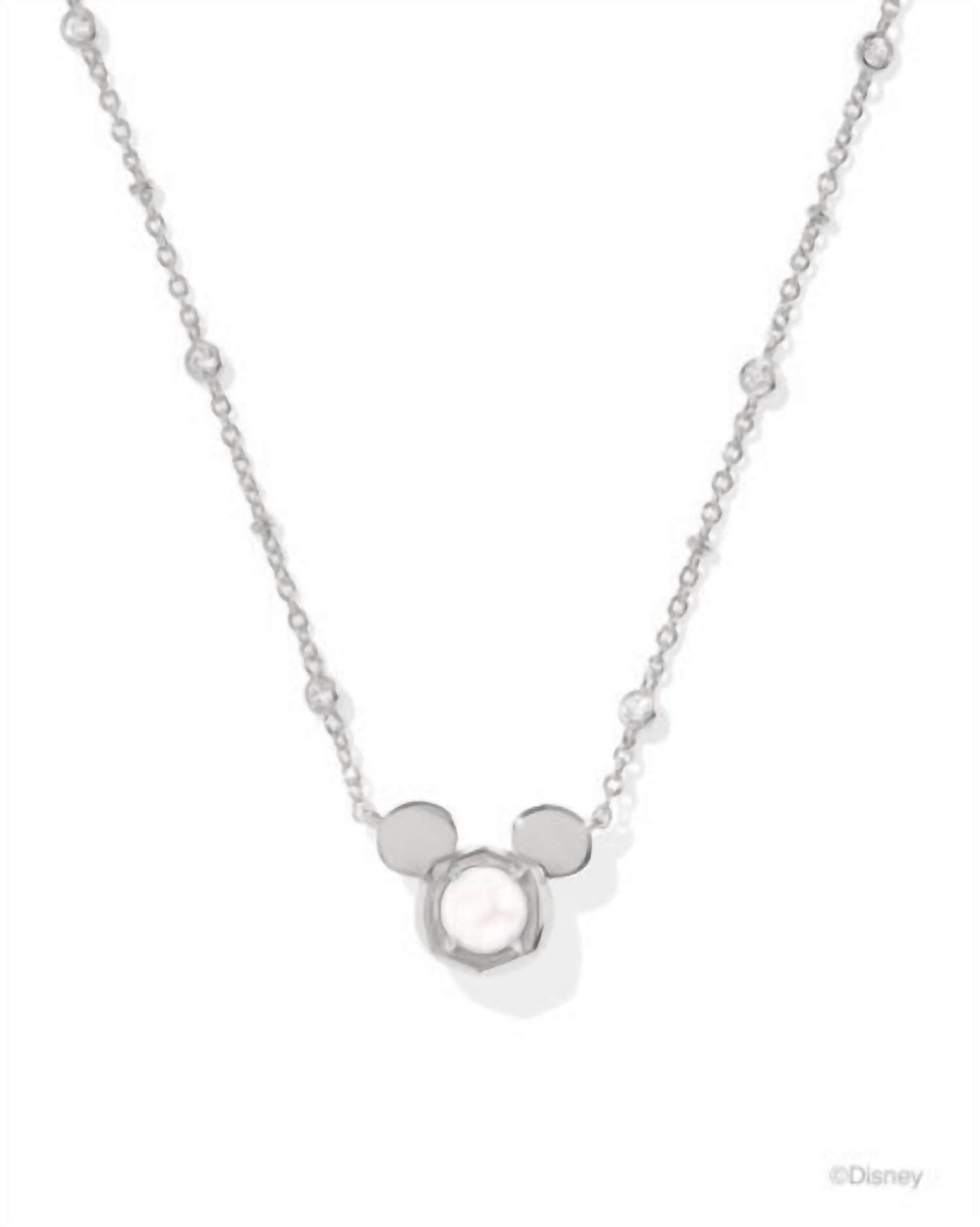 Kendra Scott Women's Mickey Mouse Pendant Necklace in silver white pearl - women's jewelry
