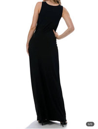Ariella - Twist Front Plunging Neckline Maxi Dress