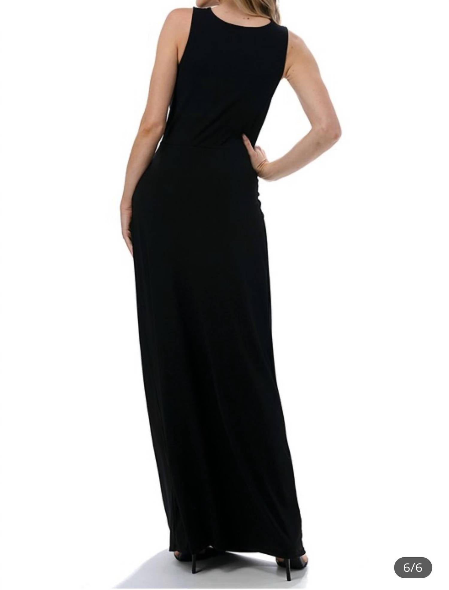 Ariella - Twist Front Plunging Neckline Maxi Dress